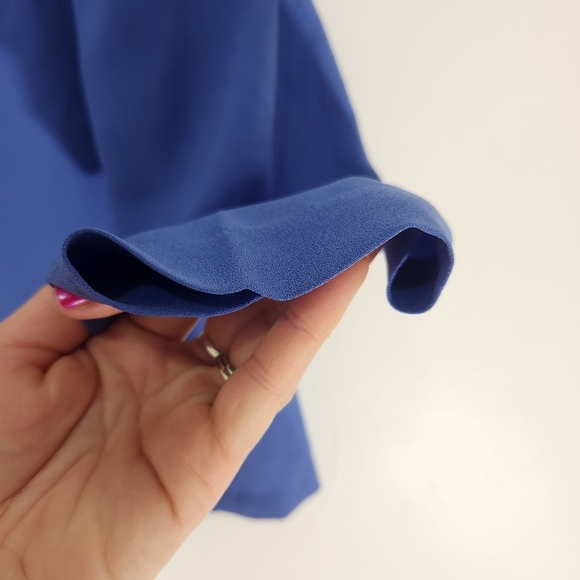 Ann Taylor Shirred Button Back Top in French Riveria size small petite - Picture 5 of 10